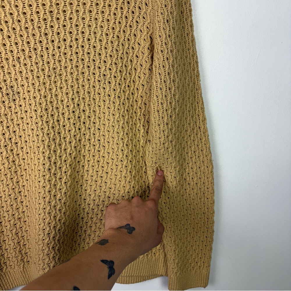 Talbots Neutral Cozy Knit Crewneck Sweater Button-Shoulder Textured Pullover - Picture 8 of 9